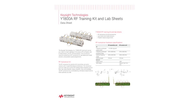 Y1800A RF Training Kit and Lab Sheets